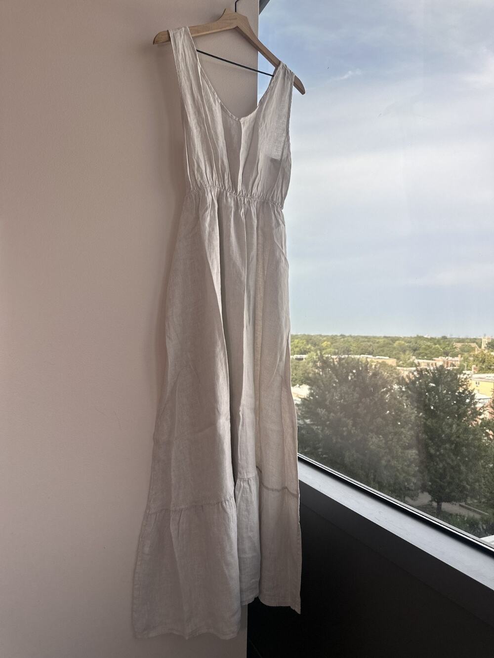 Piazza Del Tempio Italian Linen Coastal Lagenlook European Summer Maxi Dress M